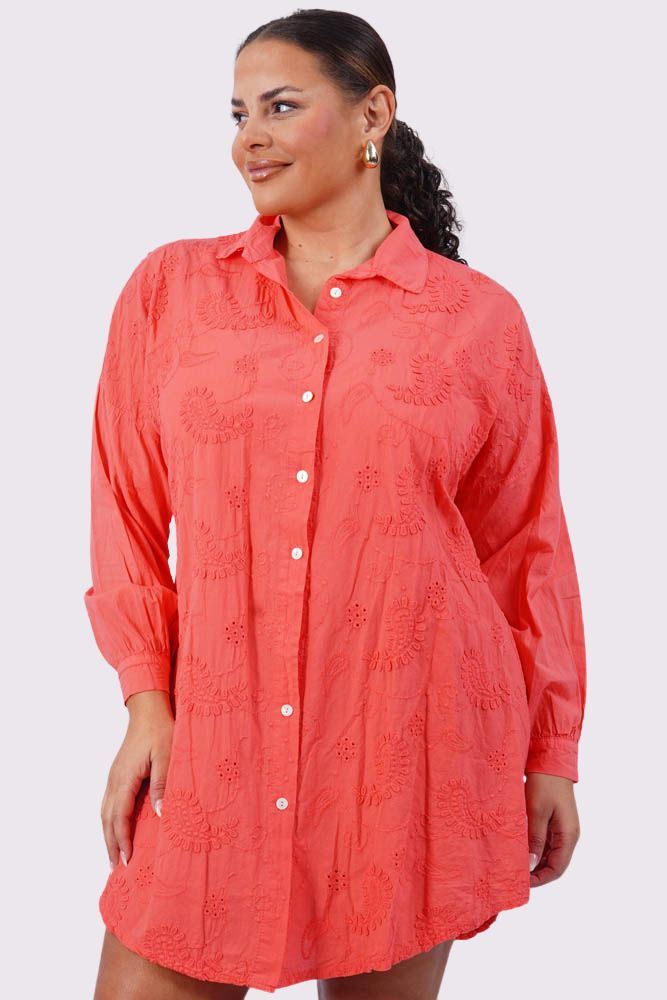 Paisley Embroidered Pattern Cotton Shirt