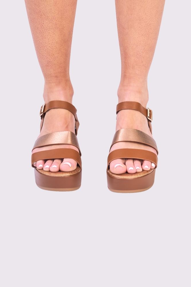 Foil Buckle Strap Sandal