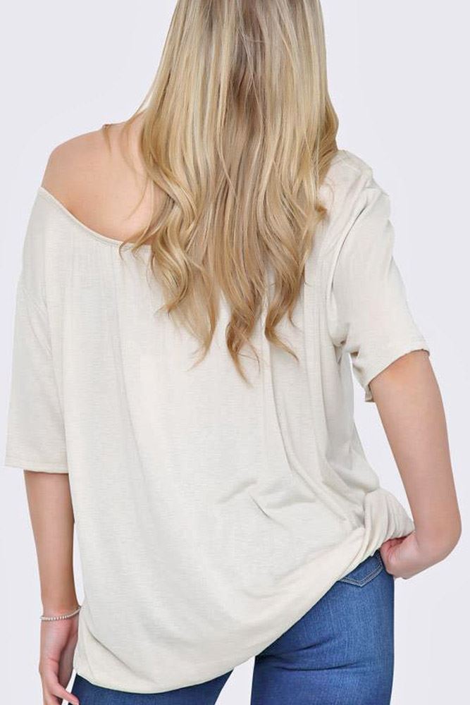 Plain Scoop Elasticated Hem Top