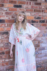 Multicoloured Geometric Flower Print Bohemian Maxi Style Dress