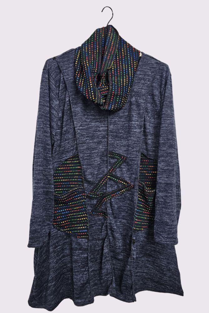 Multi-Colour Zig Zag Scarf Tunic Top