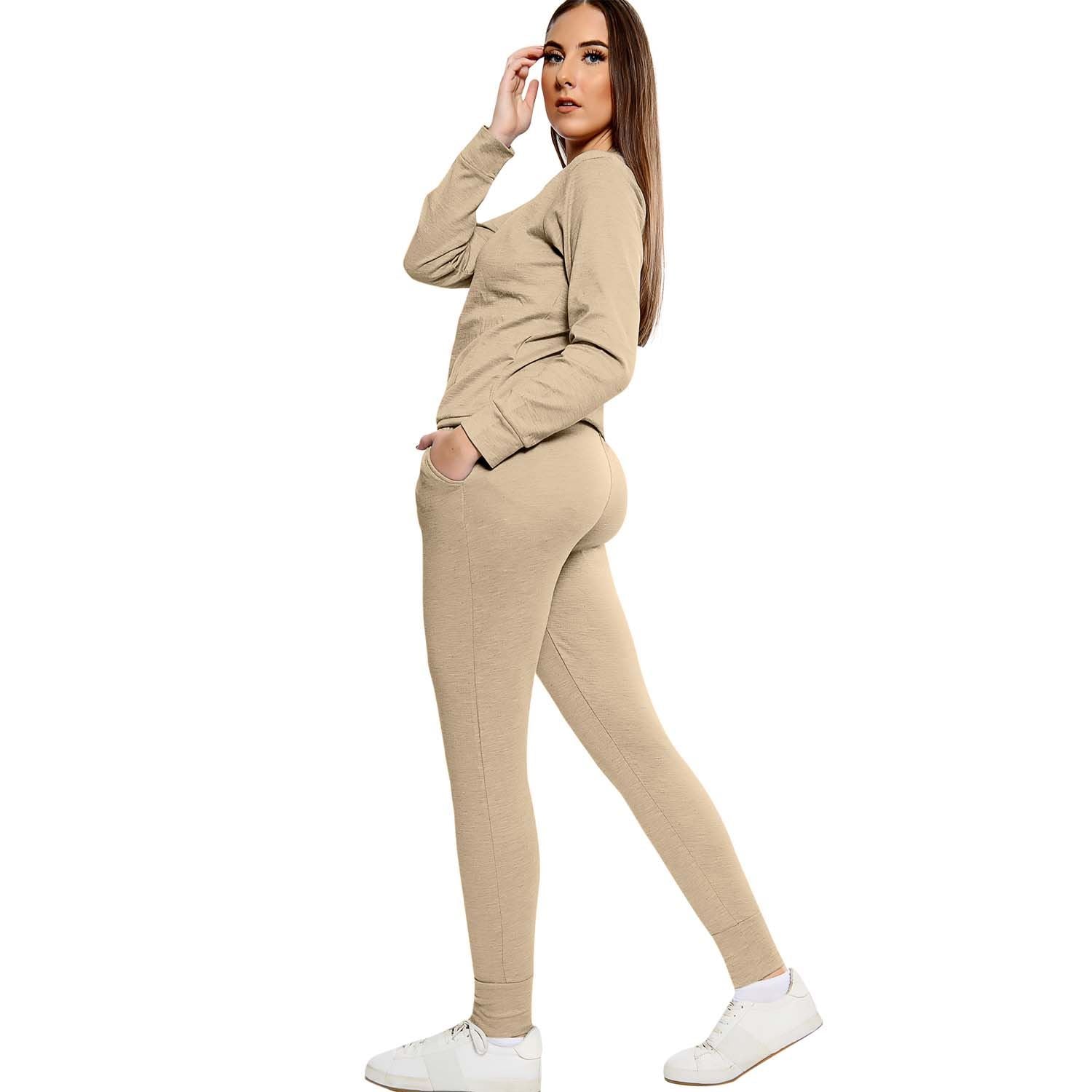 Plain Crop Top Loungwear Tracksuit