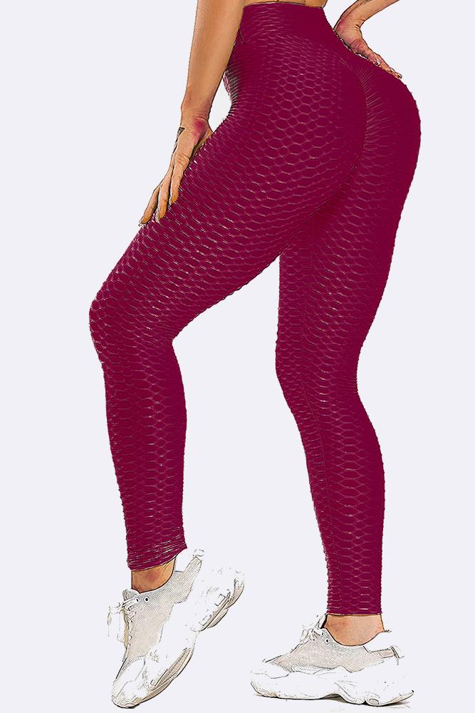 Women High Waisted Honey Comb Leggings