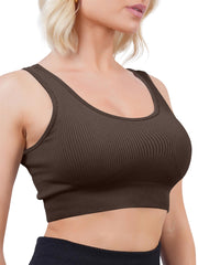 Plain Seamless Ribbed Gym Bra