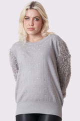 Diamante Fur Soft Knit Top