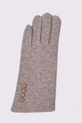 Soft Feel Fur Button Details Gloves