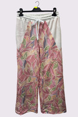 Two Tone Abstract Leaf Print Wide Leg Trousers