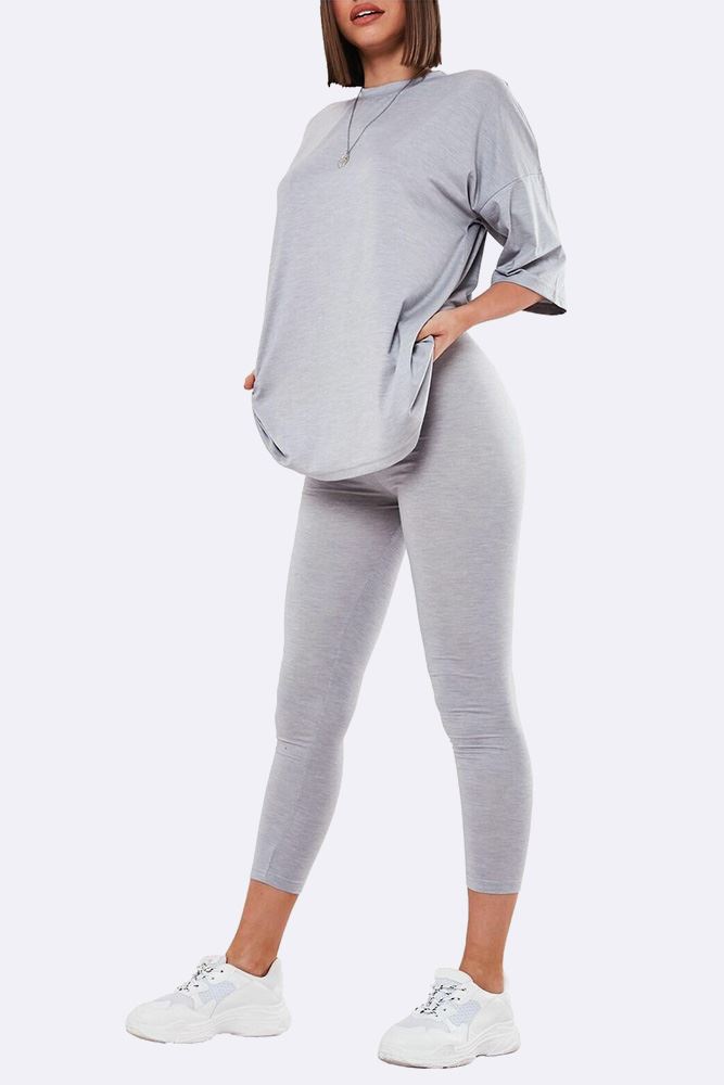 Women Oversized T-shirt & Leggings Co-ords Set