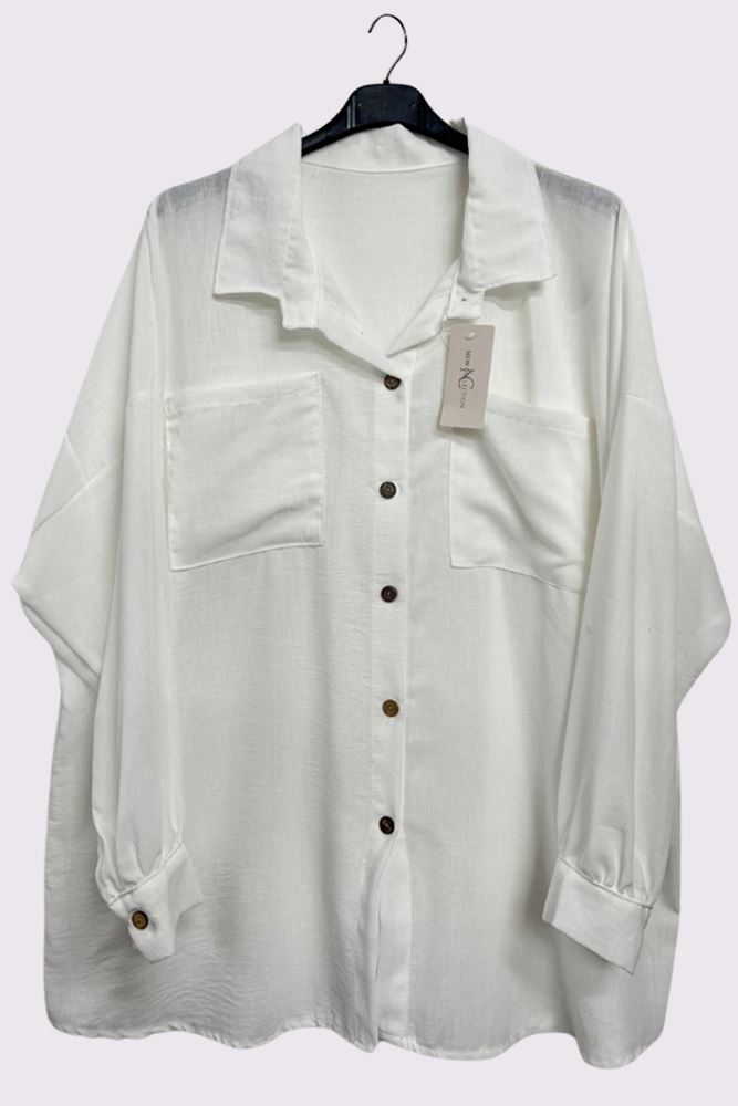 Plain Textured Chest Pockets Shirt