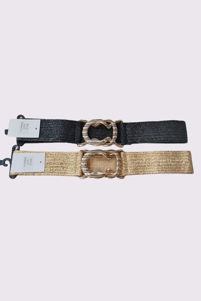 Gold Buckle Elasticated Belt