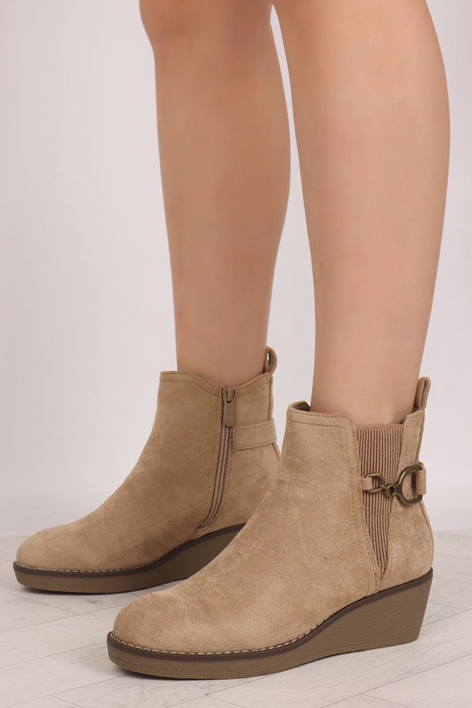 Suede Buckle Ankle Boots Boot