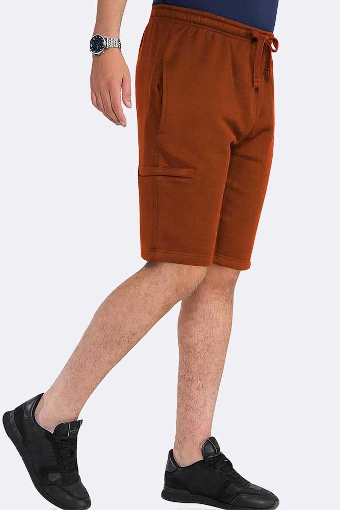 Men Drawcord Side Zipper Plain Shorts