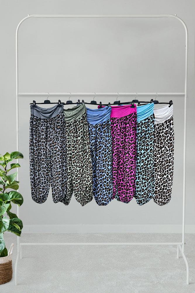 Leopard Print Viscose Harem Pant