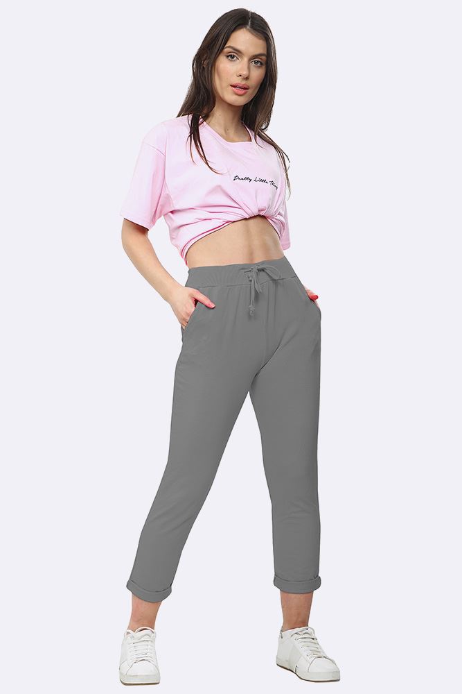 Lily-rose Italian Plain Drawstring Pocket Trousers