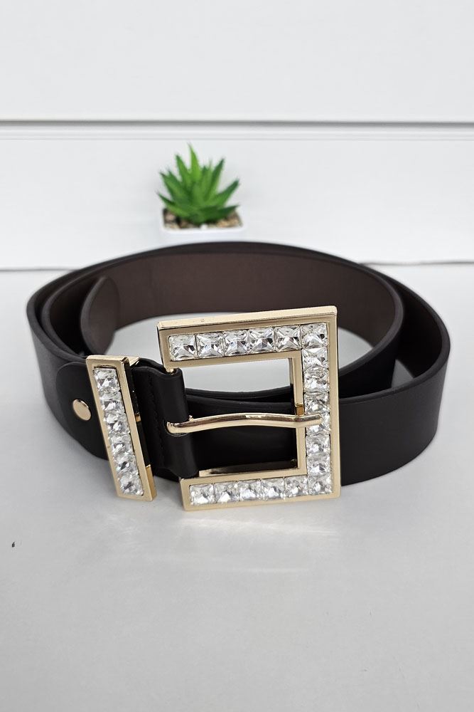 Rhinestone Buckle Belt