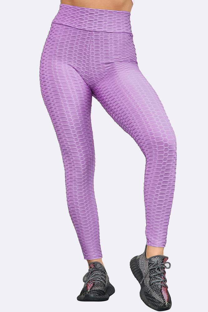 Women High Waisted Honey Comb Leggings