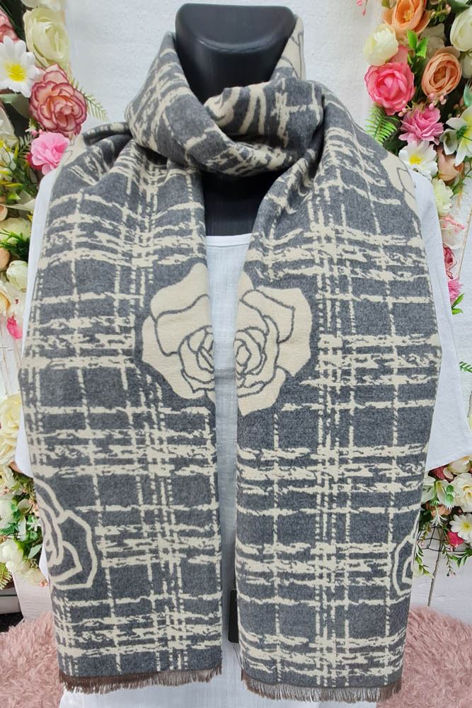 Check Rose Pattern Soft Feel Scarves