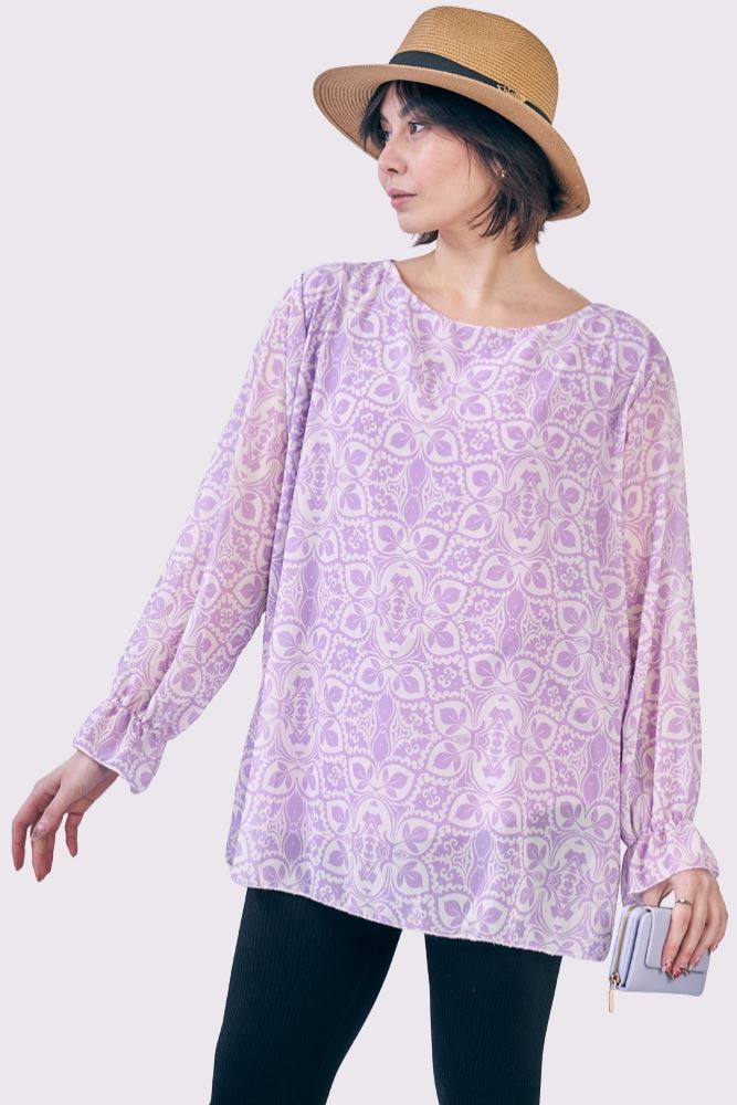 Floral Print Oversized Tunic Top