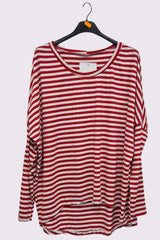 Stripe Print High Low Hem Top