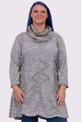 Multi-Colour Zig Zag Scarf Tunic Top