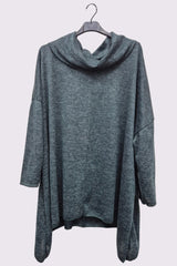 Plain Hanky Hem Soft Feel Oversized Top