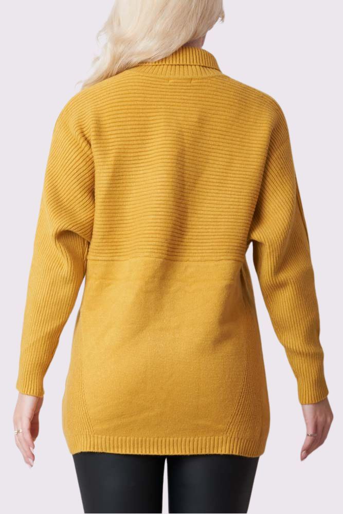 Plain Ribbed Collar Jumper