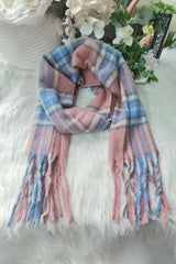 Check Print Soft Feel Tassel Scarves