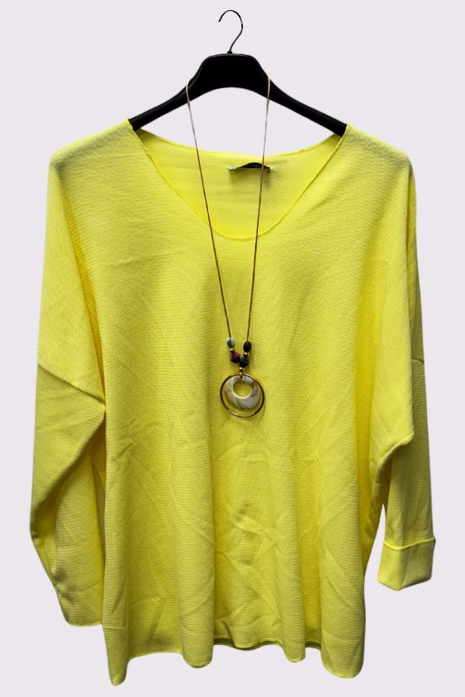 Plain Soft Knit Necklace Top