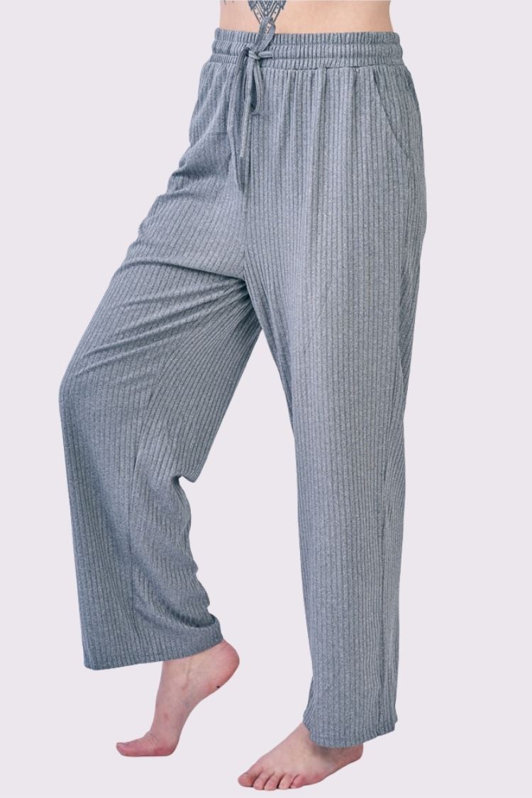 Plain Pleated Drawstring Waistband Trousers