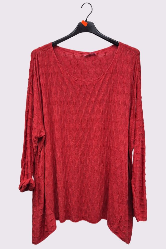 Line Textured Soft Feel Tunic Top