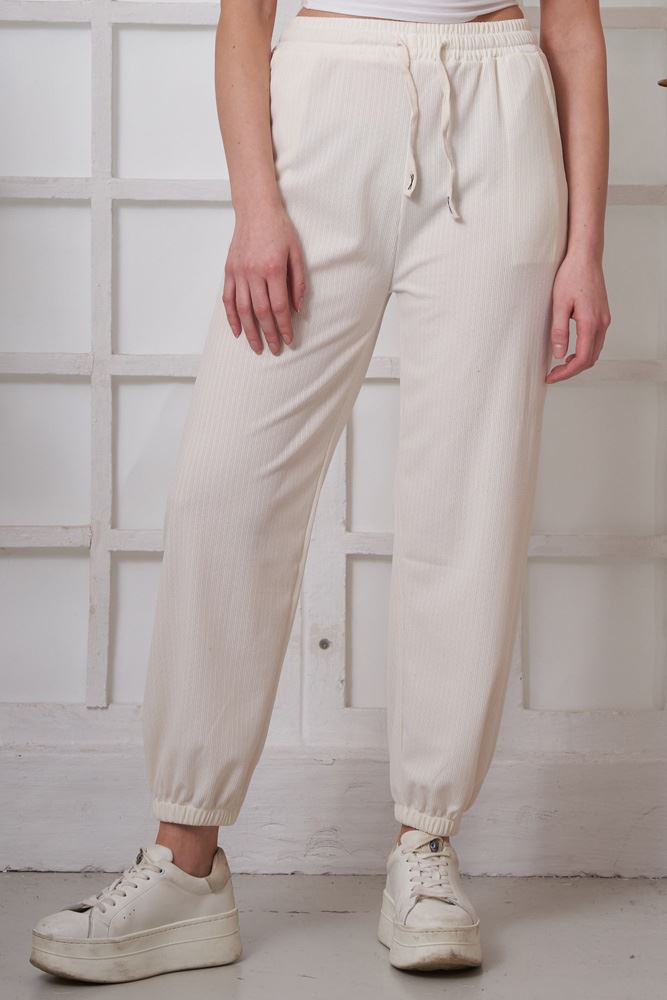 Plain Knit Elastic cuffs Hem Trousers