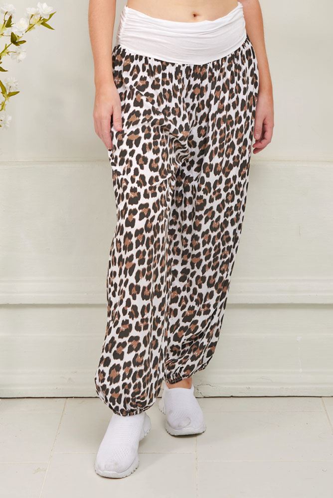 Leopard Print Viscose Harem Pant