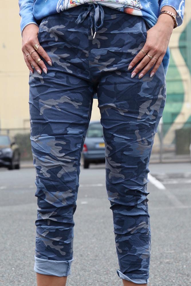 Camouflage Glitter Drawstring Trouser