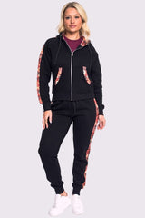 Floral Side Panel Fleece Tracksuit