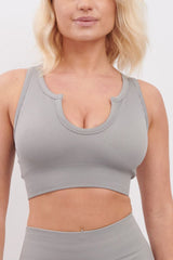 Plain Seamless Ribbed Gym Bra