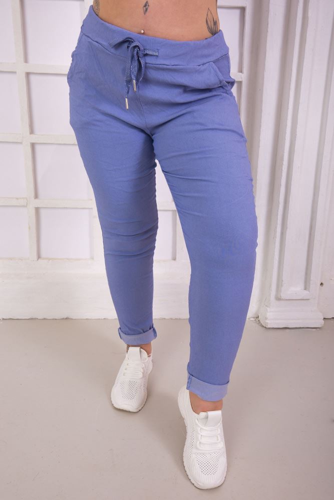 Plain Glitter Drawstring Trouser