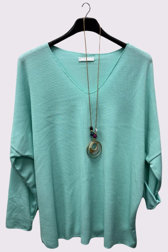 Plain Soft Knit Necklace Top