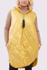 Plain Quilted Zip Up Side Pocket Gilet