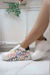 Heart Design Chunky Sole Lace Up Trainer