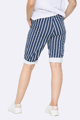 Italian Stripe Drawstring 3/4 Trouser