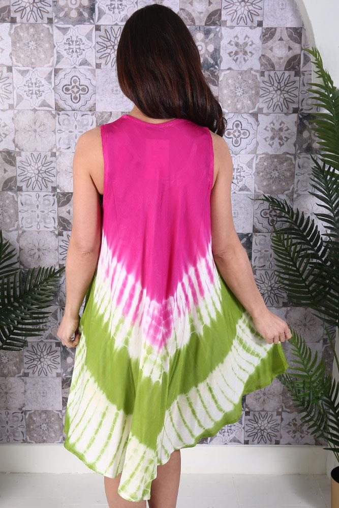 Tie Dye Print Umbrella Style Dress