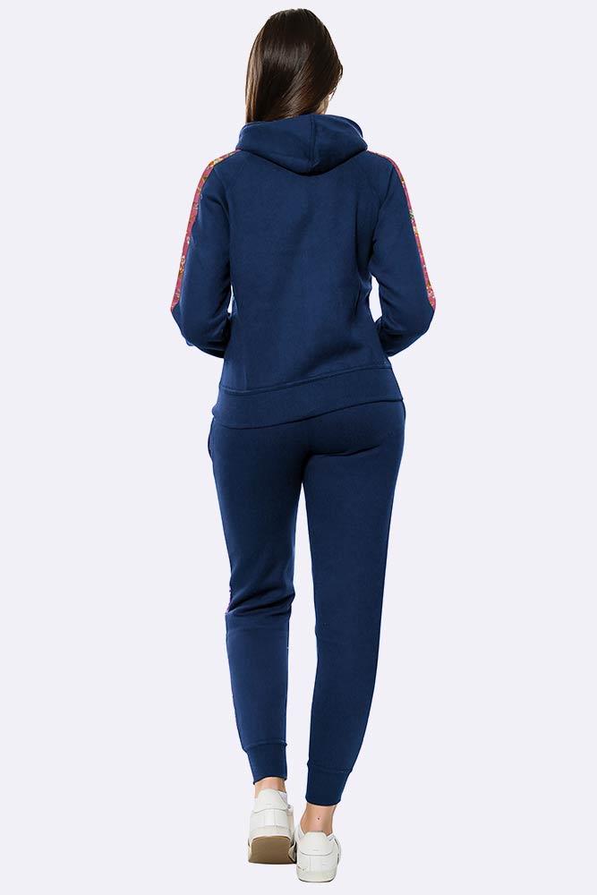 Floral Side Panel Fleece Tracksuit