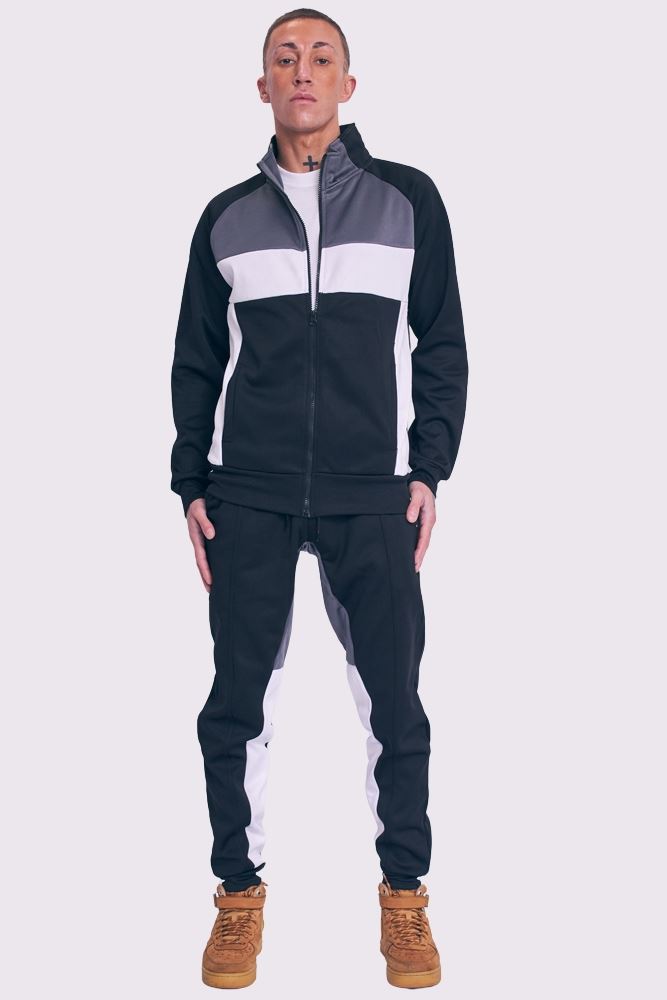 Panelled Zip-through Collared Tracksuit