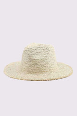 Wide Brim Straw Fedora Hat