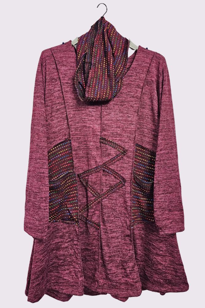 Multi-Colour Zig Zag Scarf Tunic Top