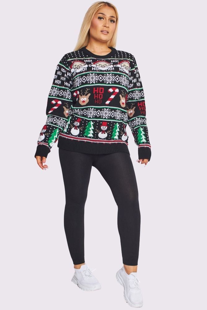 Santa Stick Pattern XMAS Jacquard Jumper