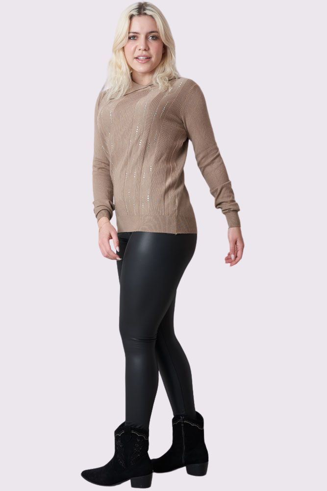 Diamante Ribbed Jumper