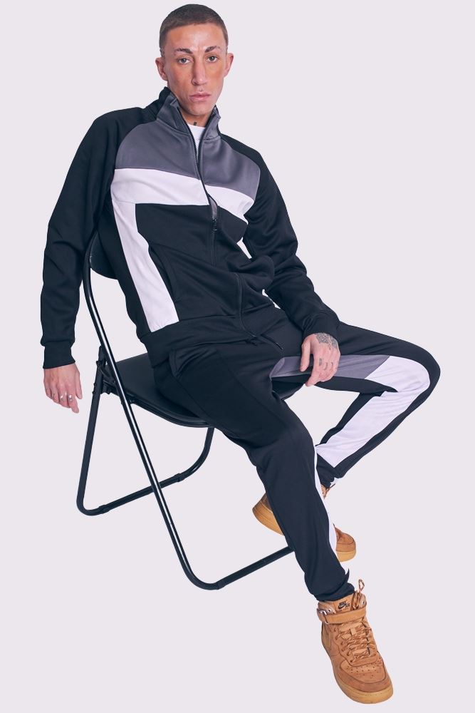 Panelled Zip-through Collared Tracksuit