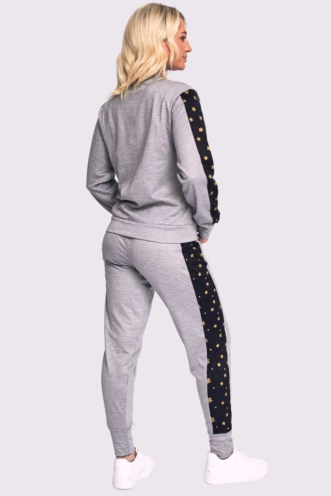 Star Print Side Panel Loungwear Tracksuit