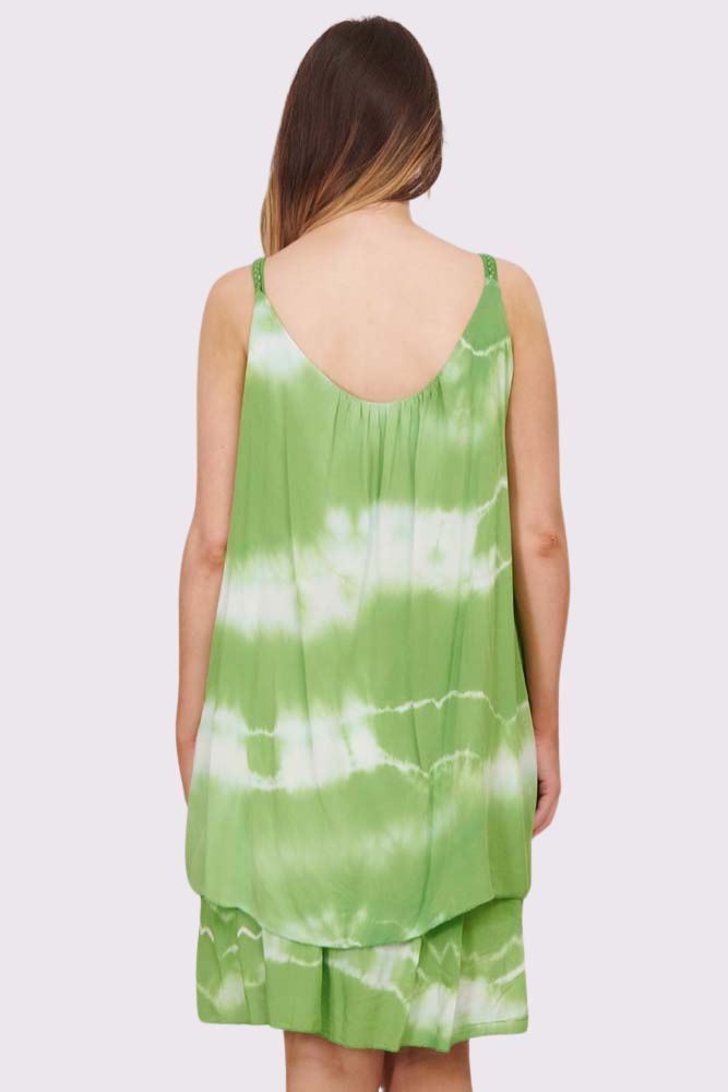 Tie-Dye Design Layered Dress